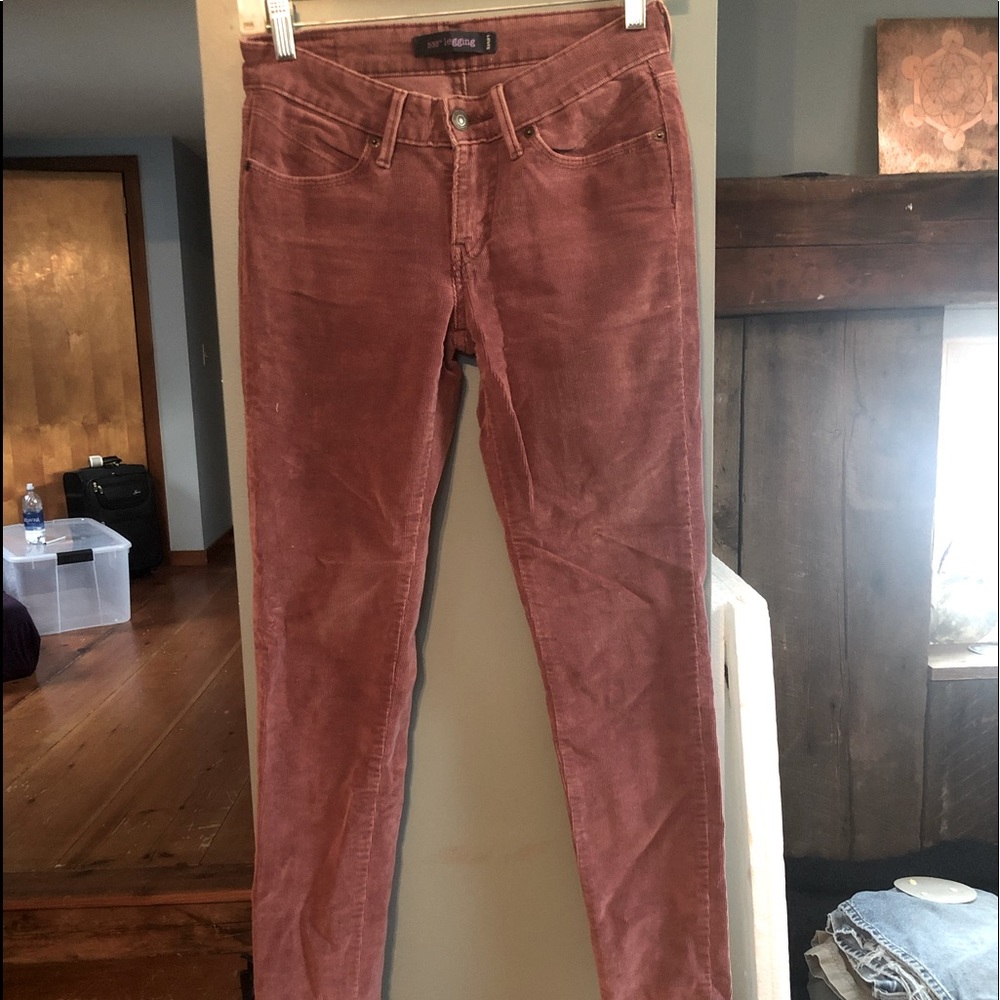 Women dusty rust stretch skinny. - Picture 2 of 4